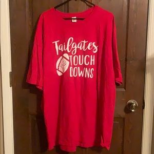 Women’s 3X Red “Tailgate and Touch Downs” T-Shirt